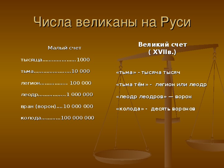 Числа великаны 5 класс презентация