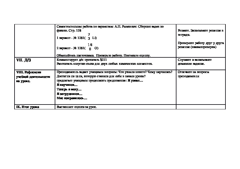 Технологическая карта урока по фгос физика 7